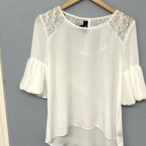 White embellished blouse by I. N.
